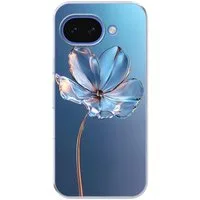 MuchoWow Handyhülle für Google Pixel 10A Blau - Blume - Gläser - Verziert, Phone Case, Silikon, Schutzhülle Dünn