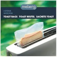 meberg Schutzfolie antihaftbeschichtet Toastertaschen Sandwich-Taschen Toasterbag, Toastbeutel 2 STK. 50x wiederverwendbar transparent