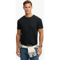 Superdry Rundhalsshirt COTTON CLASSIC LINEN PKT TEE Baumwollmischung, relaxed fit aus luftig leichtem Baumwoll-Leinen-Mix