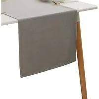 Simurq Tischläufer Leinenoptik - Lotuseffekt, Wasserabweisende & Abwaschbare (Tischläufer modern, Pflegeleicht & fleckenabweisend Läufer, tischläufer grau - tischläufer weiß)