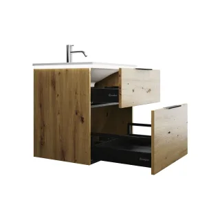 Burgbad Mineralguss Waschtisch-Set Eqio Eiche Dekor Urban/Alpinweiss, SEZE062F5662C0001 SEZE062F5662C0001