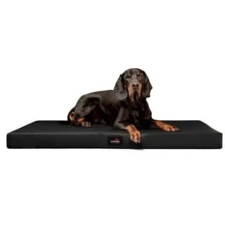 Tierlando ALICE EASY CLEAN Orthopädische Hundematratze aus Kunstleder schwarz 1,5 m, 9 cm, 1 m