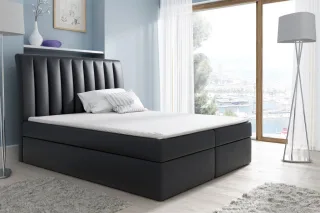 Boxspringbett Schlafzimmerbett MALENA 200x200cm Kunstleder Schwarz