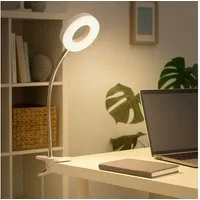 Briloner Leuchten LED Klemmleuchte, LED-Leuchtmittel fest verbaut, Warmweiß, Klemmlampe weiß Klemmleuchte Klemmlampe LED mit Stecker