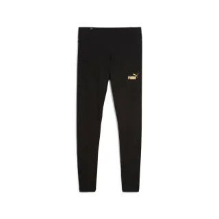PUMA Leggings "ESS TAPE MINIMAL GOLD LEGGINGS" sportlicher Stil, mit Foliendruck, mit Reißverschluss