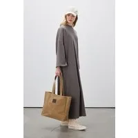 MANUKA Midikleid Oversized Langes Komfortkleid Schwarz