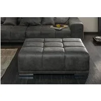 riess-ambiente Fußhocker ELEGANCIA 110cm grau (Einzelartikel, 1 St), Microfaser · mit Ziersteppung · für Sofas · Modern Design