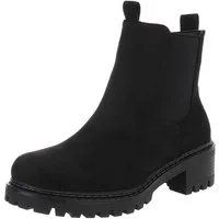 Ital-Design Trendige Chelsea Boots mit elastischen Einsätzen für Damen Chelseaboots (90417878) Blockabsatz Stiefeletten in Schwarz