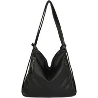 ITALYSHOP24 Schultertasche Damen Rucksack Handtasche Schultertasche, leichtgewicht Shopper, als Umhängetasche tragbar