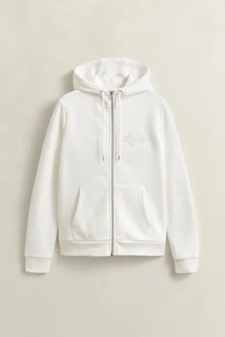 GANT - Tonal Shield Sweatjacke eggshell - Gr. - M