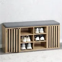 KESPER® Schuhbank Schuhschrank mit Sitzkissen, grifflos, Sitzkissen abnehmbar und waschbar
