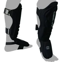 BAY-Sports Schienbeinschutz Kampfsport Kickboxen Karate MMA Thaiboxen Muay Thai Black Demon, abwischbar, stylisch, XXS - XXL