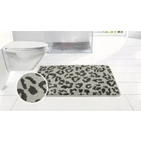 OTTO home Badematte Anna Leo, Badvorleger, Badezimmer Teppich, Duschvorleger, Höhe 15 mm, rutschhemmend beschichtet, schnell trocknend, fußbodenheizungsgeeignet, Polyester, rechteckig, mit Animal Print, modernes Muster, Leo, weich