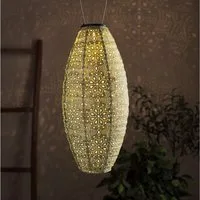 Lights4fun LED Laterne Tyvek Solar Lampion grün