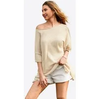 Imily Bela T-Shirt Damen Weit geschnittene Bluse mit Kurzärmeln (Packung, 1-tlg., 1per-Pack) in Unifarbe