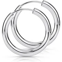 Materia Paar Creolen Damen Herren klein Ø15mm SO-15, 925 Sterling Silber