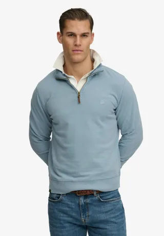 Superdry - Classic Essential Sweatshirt mit Halbreißverschluss porzellanblau - Gr. - L