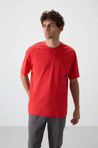 Übergröße Bedrucktes Rundhals-T-Shirt
