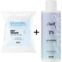 Dusy Professional Blondierpulver Dusy Star Bleach Blondierpulver 500g + Creme Developer 1L, 2-tlg.