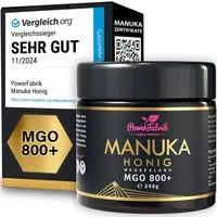 PowerFabrik Honig Manuka Honig MGO 800+, 250g, Original aus Neuseeland, im Glas, HALAL, 1 x