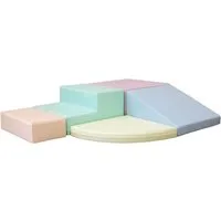 IGLUSoftplay IGLU Set 6 Corner Climber, Pastell/Grün/Honig - Schaubstoff-Bausteine Spielbauklötze, (Set), Modernes Design und hochwertige Verarbeitung