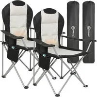 HOMECALL Campingstuhl Hochlehner Klappstuhl Gartenstuhl Angelstuhl mit Angenehme Polsterung (Packung, 2 St), bis 150 KG, mit Seitentasche und Getränkehalter für Camp Garten Balkon