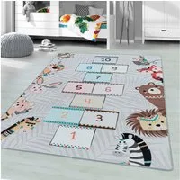 Ayyildiz Teppiche Kinderteppich PLAY 2903, rechteckig, Höhe: 6 mm, robuster Kurzflor, Spiel Teppich, Kinderzimmer
