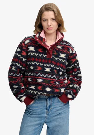 Superdry - Superweicher Bedruckter Teddy-Fleece Bordeaux Mini-Aztec - Gr. - 12