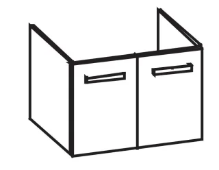 Artiqua 413 Waschtischunterschrank für Citterio 500545 ( ehem. 123575), 500546 ( ehem. 123675), Weiß 413-WU2T-K101-7160-125