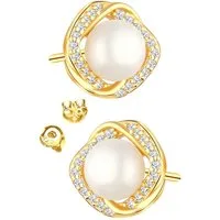Limana Perlenohrringe Ohrringe 925 Silber Süßwasserperlen gold Frauen Damen Freundin (inkl. Schmuckbox), Geschenk Valentinstag Jahrestag Weihnachten Geburtstag Muttertag Oma