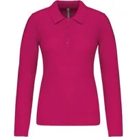 Kariban Langarm-Poloshirt Damen Langarm-Polohemd. Baumwollpiqué