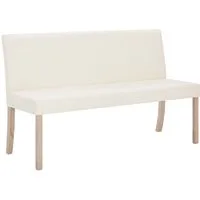 vidaXL Sitzbank Sitzbank 139,5 cm Cremeweiß Kunstleder