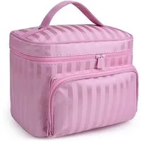 HUGERSTONE Kulturbeutel Kosmetiktasche Wasserdicht, Kulturtasche Damen mit Reißverschlussfach (1 Set, Großes Tragbare Schminktasche Damen), Waschtasche mit Stecktaschen und Spiegel Innen für Reisen Organisation