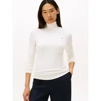 Tommy Hilfiger Langarmshirt SLIM 5X2 RIB ROLL-NK LS in gerippter Struktur