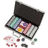 Philos Spiel, Pokerchips - Aluminiumkoffer - 300 Casino-Pokerchips