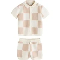 Next Shirt & Shorts Gestricktes Polohemd und Shorts im Set (2-tlg)