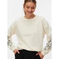 Vero Moda Sweatshirt VMLADA L/S O-NECK SWEATSHIRT JRS BTQ Baumwollmischung, regular fit