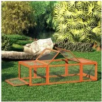 PawHut Kleintierstall Zwergkaninchenstall mit Freilaufgehege, Kleintierkäfig, Kleintierhaus, für Garten, Orange