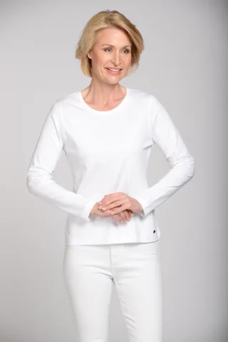 CLARINA - Ganzjahres NOS Rdh.-Shirt, 1/1 100 weiss - Gr. - 36