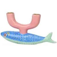 Talking Tables Tischkerzenhalter Fish (Keramik, 1 St., Stabkerzenhalter Fisch), Doppelkerzenständer ca. 22,5x5x12 cm
