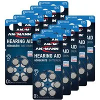 ANSMANN AG Typ 675 Hörgerätebatterien Blau 60 Stück - Zink Luft 675 P675 ZL1 PR44 Knopfzelle