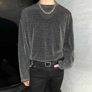 INCERUN Men Mesh Thin Long Sleeve T-shirts Comfortable Loose Fit Sun Protection Crew Neck Top Large Size S-5XL for Sprin