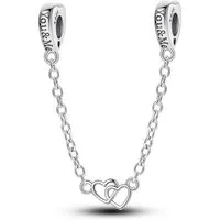 PANDACHARMS Bead Verschlungene Herzen Stopper Sicherheitskette, 925er Sterling Silber