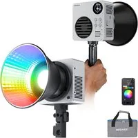 Neewer Videoleuchte HB80C 80W RGBWW LED Videolicht mit 72Wh Akku & 100W PD Schnellladung, 2500-7500K, Bowens Mount, für Studio Fotografie Videoaufnahmen