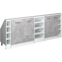 Vicco Kommode Rion, Beton/Weiß/Weiß, 5er Set (5 St)