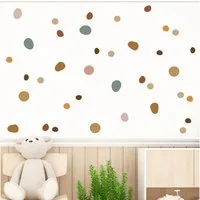 Montegoni Wandsticker 42 Stück Böhmen Stil unregelmäßigen Kreis Steine Wandaufkleber (Wandtattoo für Schlafzimmer,kinderzimmer,Wand deko), wasserdichte,abnehmbare