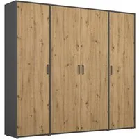 rauch Kleiderschrank VOYAGER Garderobe Wäscheschrank Schlafzimmer (in 3 verschiedenen Ausstattungen BASIC/CLASSIC/PREMIUM) mit 2 modernen Griffvarianten, viel Stauraum MADE IN GERMANY