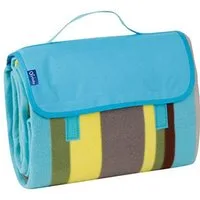 Picknickdecke Picknick Fleecedecke 150 x 135 cm mit wasserfester PEVA Unterseite, BRUBAKER, Große Stranddecke bunt für Wandern, See, Strand