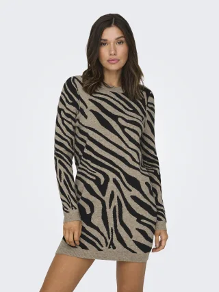 ONLY - ONLJENNI LS DRESS KNT Fossil - Gr. - XS