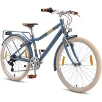 Bikestar Kinderfahrrad Cityrad 24 Zoll Aluminium ab 9 Jahre, 7 Gang, Gepäckträger, leichtes Treten, ergonomischer Rahmen
